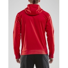 Craft Bluza z kapturem Hoodie Fullzip Pro Control czerwono/biała męska